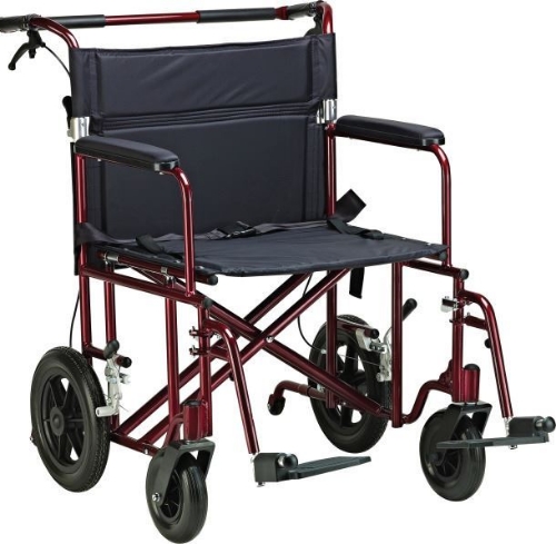 Picture of Bariatric Aluminum Transport Chair, with 12" Rear Wheels, 22" x 18"