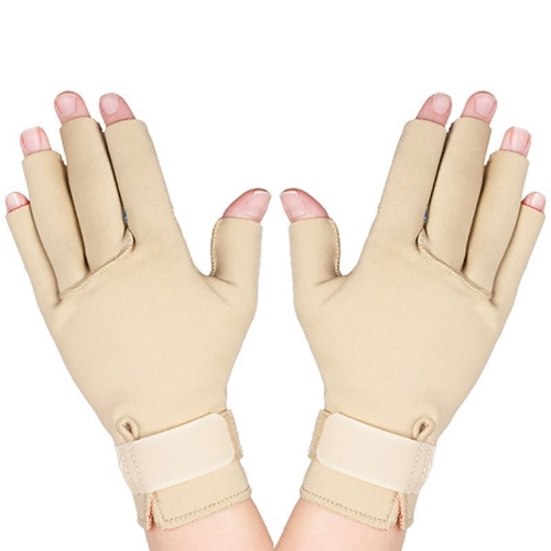 Picture of Thermoskin Arthritis Gloves, Beige, Half-Fingered