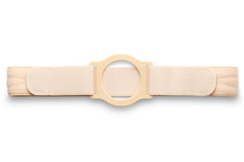 Picture of Nu-hope cool comfort belt for ostomy and hernia support white, medium ring plate 2-3/8"