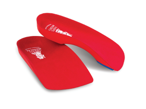 Picture of Vasyli Custom Red 3/4 Length Orthotics