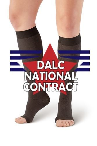 Picture of DALC Compression Stocking Open Toe Knee High 20-30 mmHg