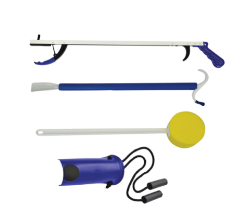 Picture of Hip Kit - Includes, long handled sponge, 26" Featherlite Reacher, 27" Dressing Stick, Flexible Sock Aid, 24" Shoehorn