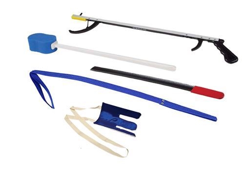 Picture of Hip Kit, 5 pc: Sock aid, 24" metal shoehorn, leg lift, 26" reacher, contoured sponge