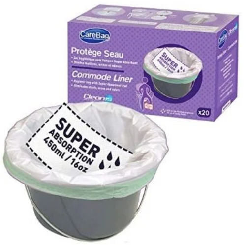 Picture of Box of 20 Carebag Commode Liners with Super Absorbent Pad