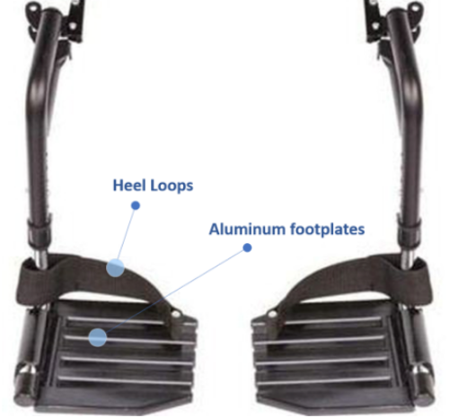 Picture of Invacare Hemi Footrest with Aluminum Footplates and Heel Loops