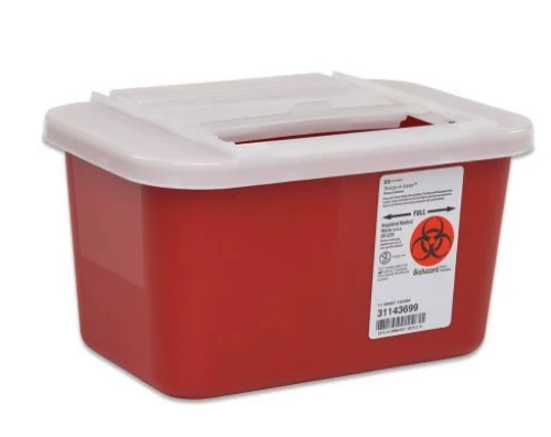 Picture of 1 Gallon Red Sharps-A-Gator Sharps Container with Slide Lid