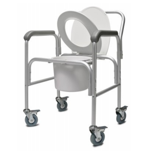 Picture of 3-in-1 Aluminum Commode with Wheels and Backrest