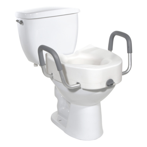 Picture of Premium Plastic, Raised, Elongated Toilet Seat with Lock and Arm Rests